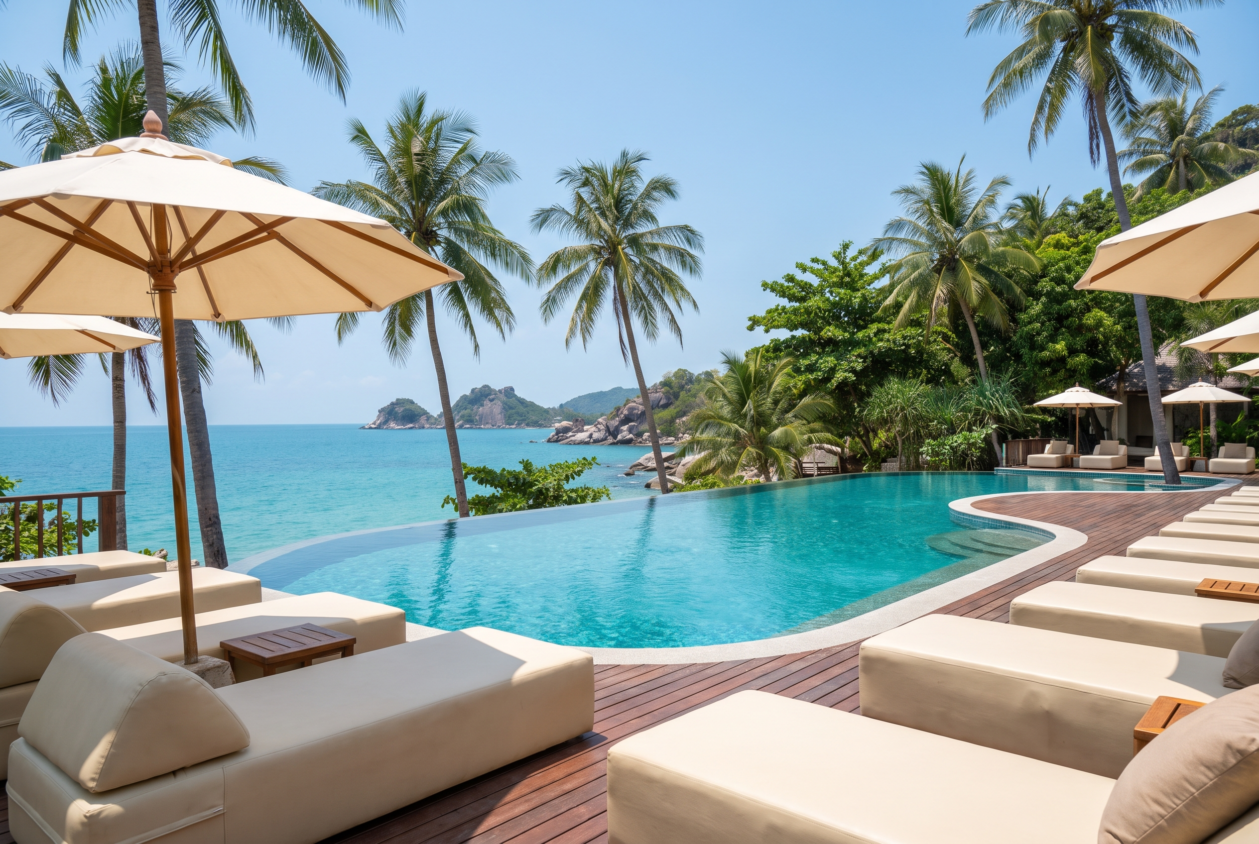 Koh Tao coastal resort pool